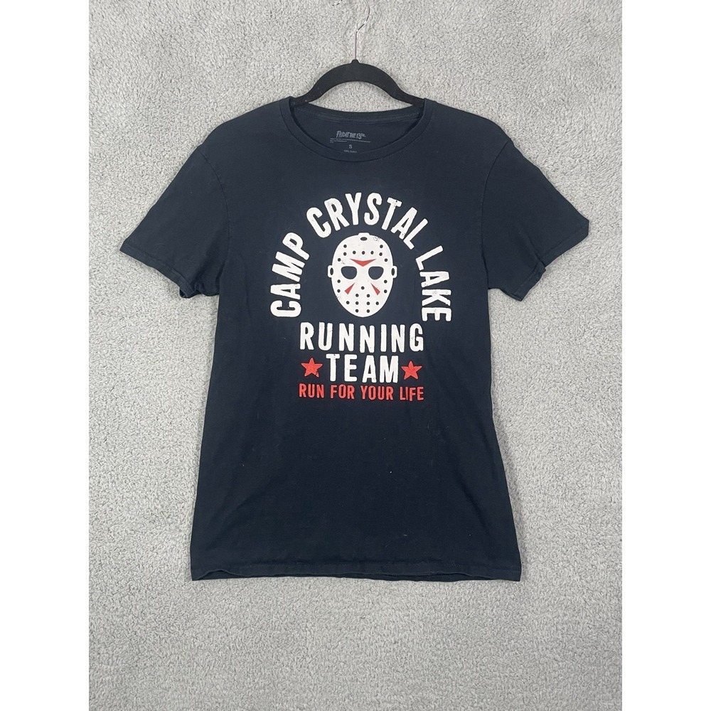 Friday the 13th T Shirt Men S Black Camp Crystal Lake Running Team Graphic Movie